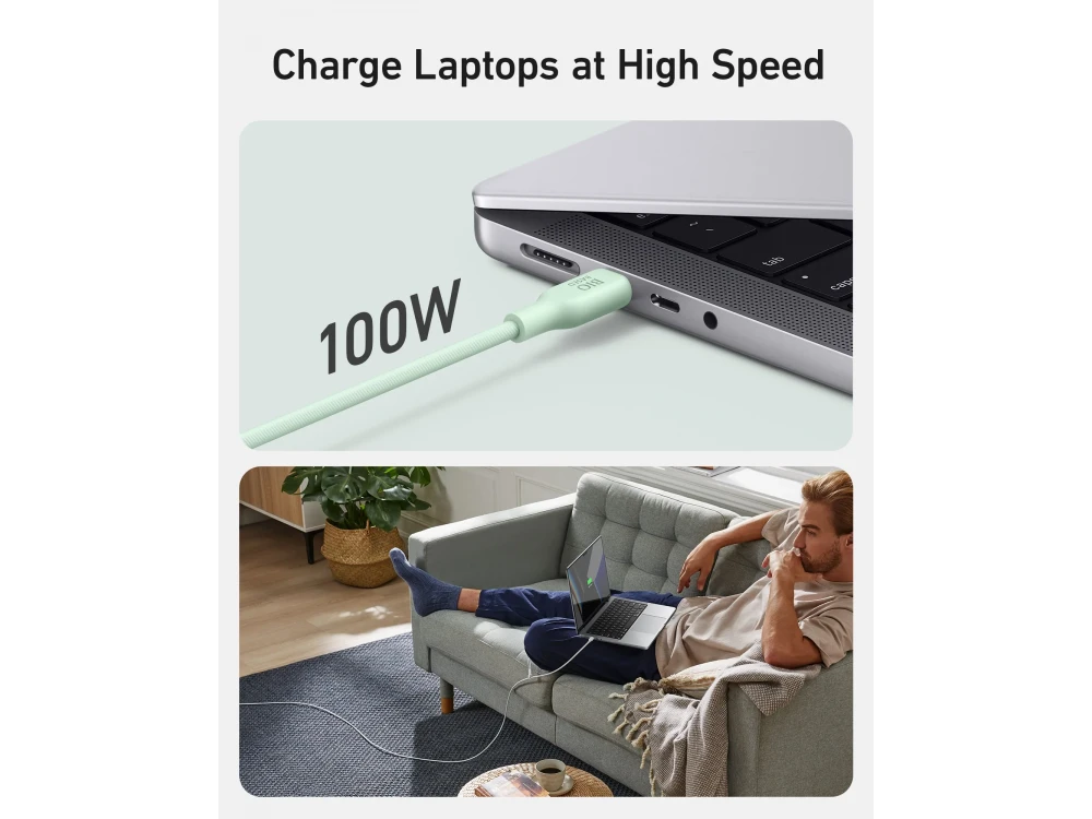Anker 543 USB-C to USB-C Cable 0.9m USB-IF 100W Bio-Based, Natural Green – view 5
