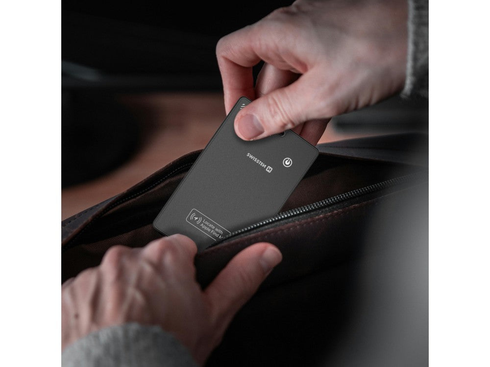 Swissten Ultra Slim Find Card – Apple Find My Wireless Rechargeable Tracker, Black – view 5