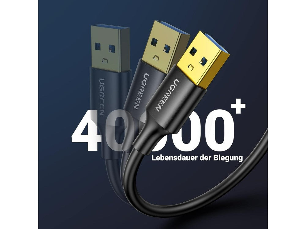 Ugreen USB 3.0 USB-A Male to Male Cable 0.5m – Gold Plated, Black – view 5
