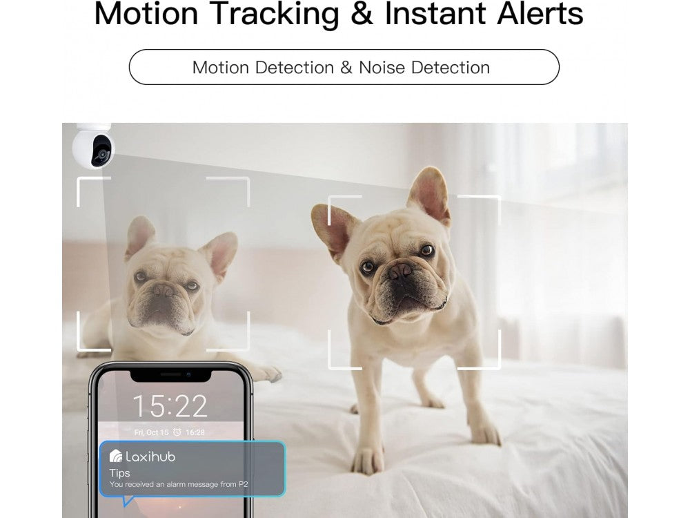 Laxihub P2F Baby Monitor – 2K Indoor Pan & Tilt WiFi Camera with Night Vision, 2-Way Audio – view 5