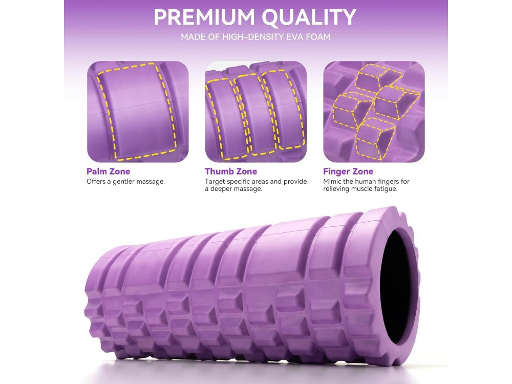 AJ Foam Roller for Muscle Massage 45x14cm – PVC+EVA, Purple – view 5
