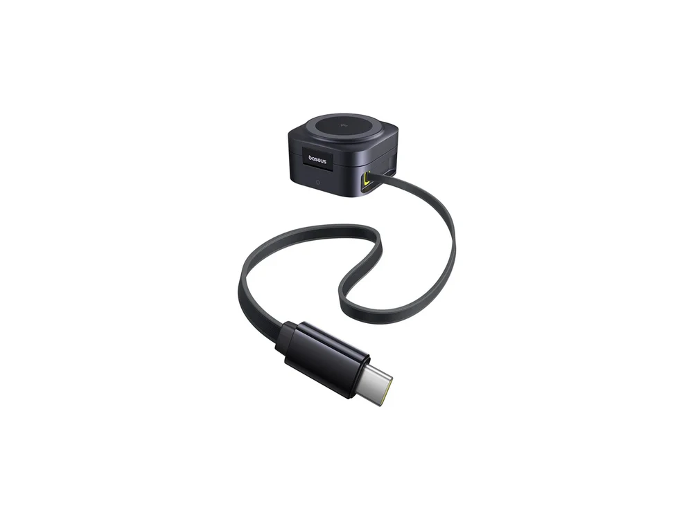 Baseus PicoGo 2-in-1 Magnetic Charger – Qi2 15W MagSafe + PD 67W, Built-in USB-C, Black – view 5