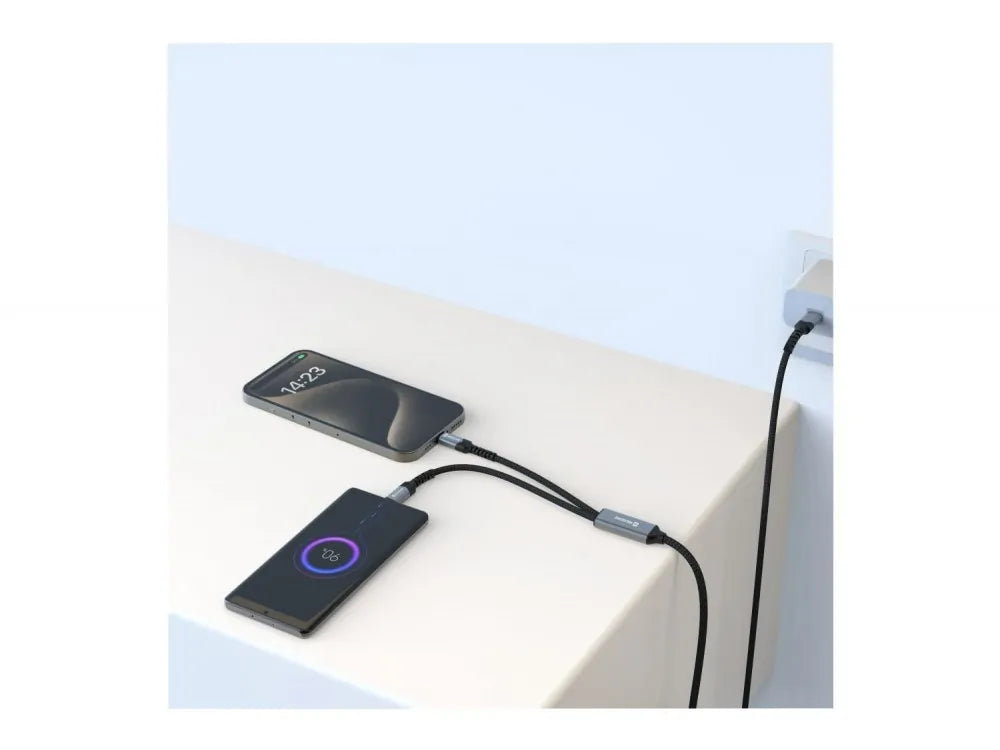 Swissten 2-in-1 USB-C to USB-C + Lightning Cable 1.5m 100W Total – Black – view 5