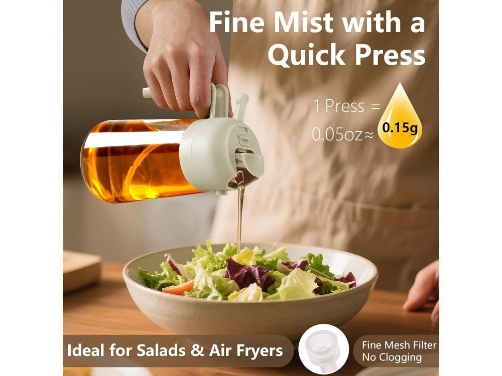 AJ Oil Sprayer for Cooking 470ml – Glass, BPA-Free, White – view 5
