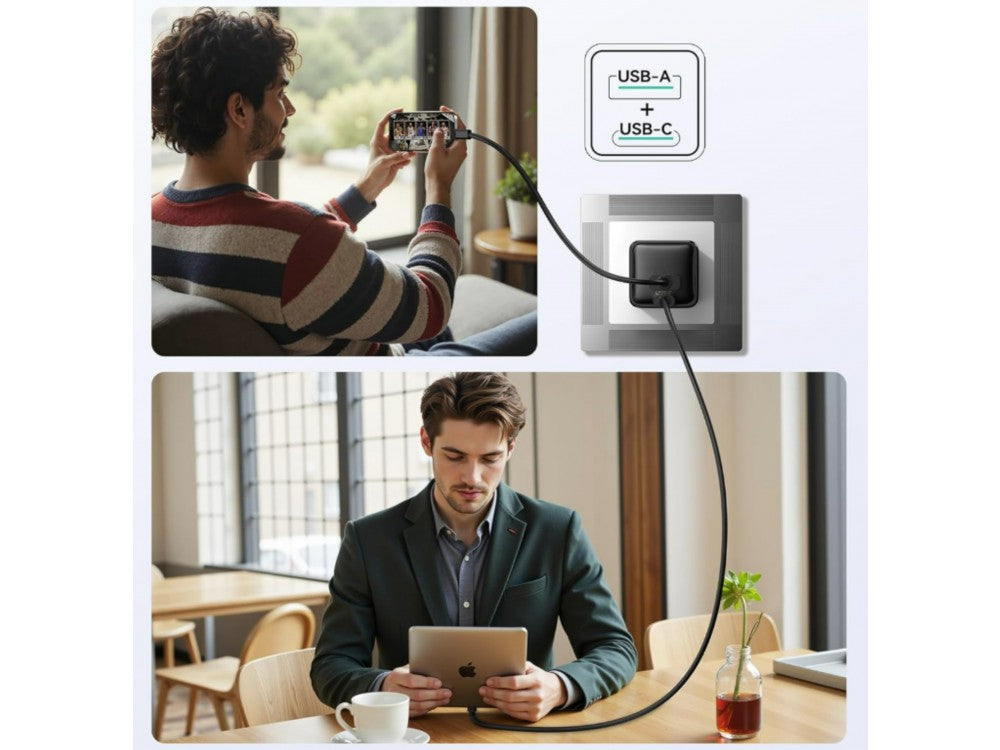 iPEAX GaN 2-Port USB-C Wall Charger 35W with PD, QC 4.0 & PPS – Black – view 5