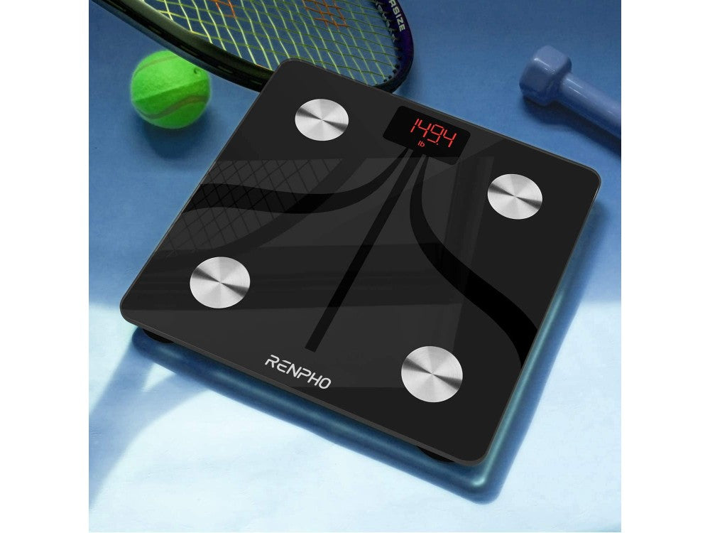 RENPHO Elis 1 Smart Scale – Body Fat / BMI, Bluetooth & WiFi, USB Rechargeable, Black – view 6