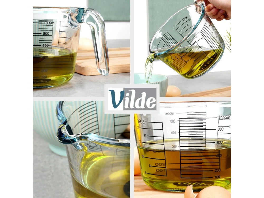 Vilde Glass Measuring Jug 1000ml – Borosilicate, Oven & Microwave Safe – view 6