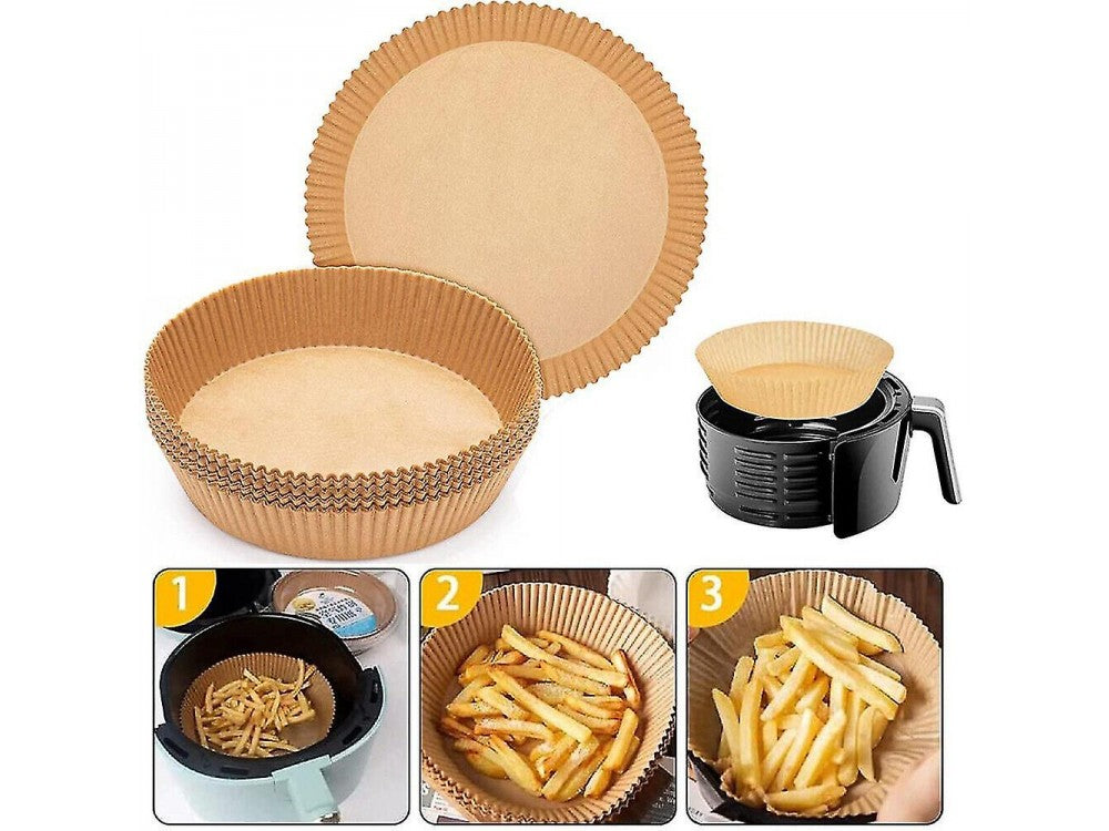 AJ Air Fryer Disposable Paper Liners 23cm Round – Non-Stick, 50-Pack – view 6