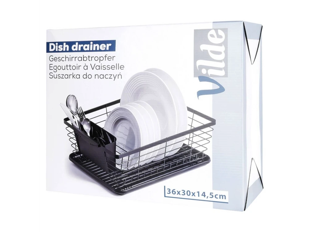 Vilde Dish Drying Rack Metal 36×30×14.5cm – Industrial Black – view 6