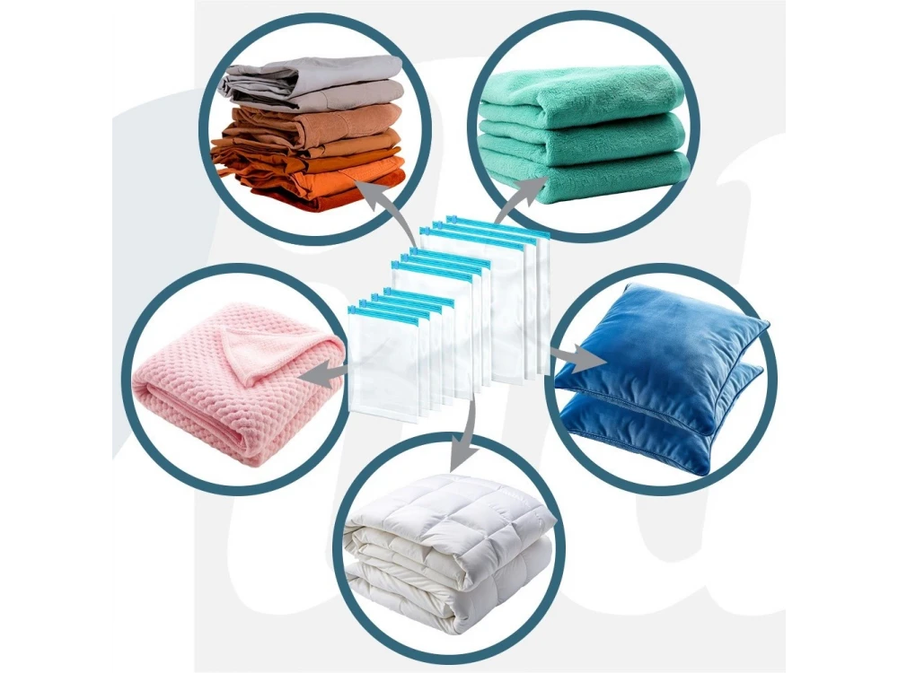 Vilde Vacuum Storage Bags Set of 10 – 3 Sizes for Clothes & Bedding, Transparent – view 6