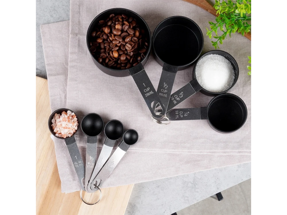 Vilde 8-Piece Measuring Cups & Spoons Set – Stainless Steel Handles, Ring-Linked – view 6