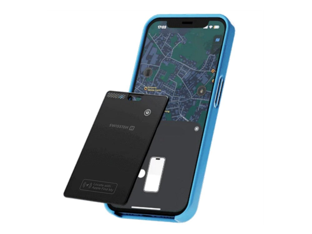 Swissten Ultra Slim Find Card – Apple Find My Wireless Rechargeable Tracker, Black – view 6