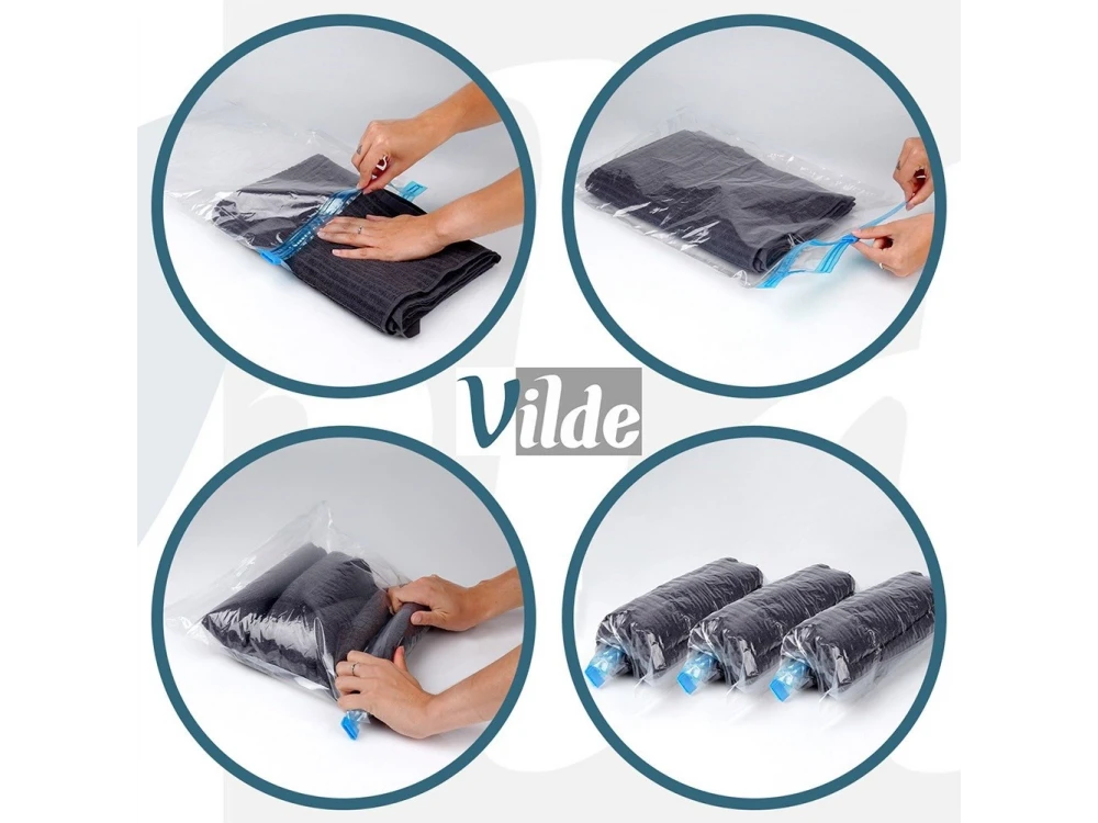 Vilde Vacuum Storage Bags Set of 10 – 3 Sizes for Clothes & Bedding, Transparent – view 7