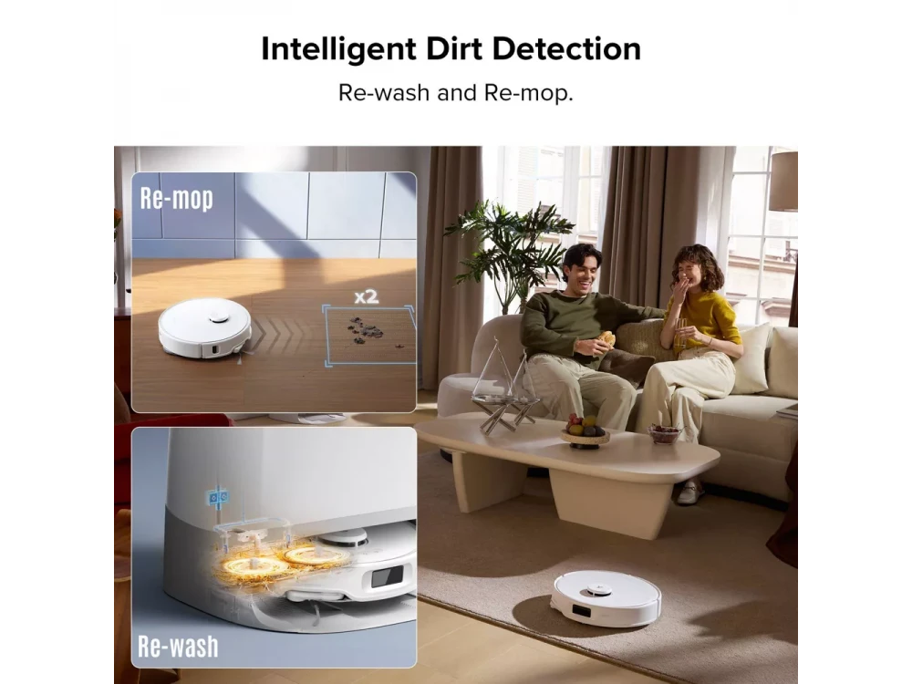 Roborock Q Revo Curv 5A1 Robot Vacuum & Mop 17000Pa with Auto Mop Lifting – White – view 7