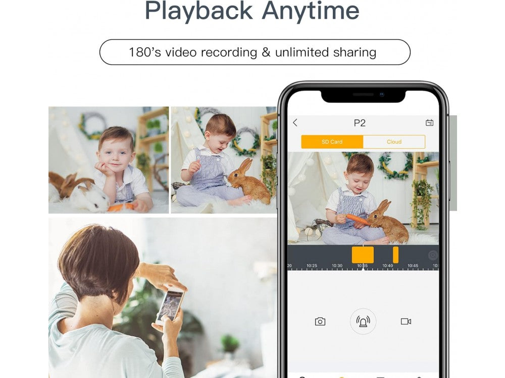 Laxihub P2F Baby Monitor – 2K Indoor Pan & Tilt WiFi Camera with Night Vision, 2-Way Audio – view 7