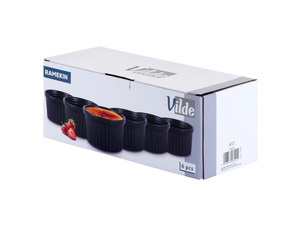 Vilde Ceramic Ramekin Set 6-Piece Ø10cm – Oven & Microwave Safe, Black – view 7