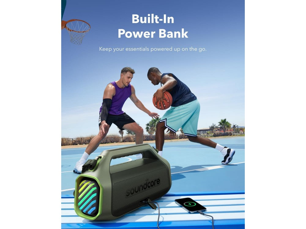 Anker Soundcore Boom 2 Plus Bluetooth Speaker 140W – IPX7, BassUp 2.0, RGB, 20h, Adventure Green – view 7