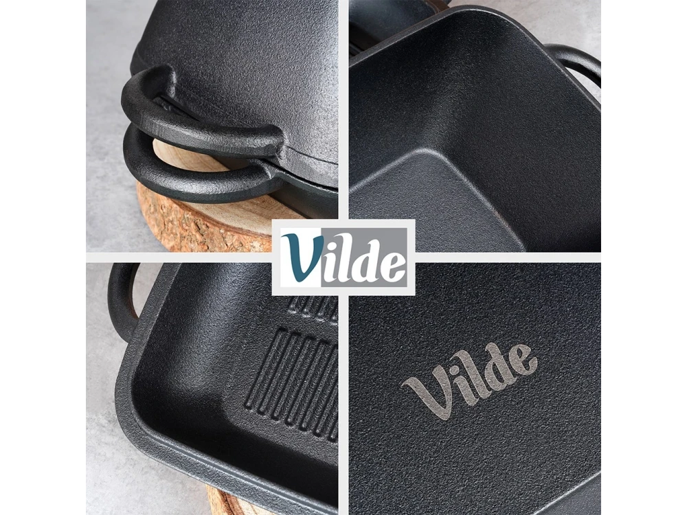 Vilde Cast Iron Roasting Tin 2-in-1 – 3.5L Pot + 1.5L Grill Lid, Black – view 7