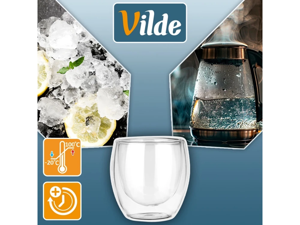 Vilde Premium Double-Walled Borosilicate Glass Espresso / Cappuccino Cups Set of 2 × 250ml – view 7