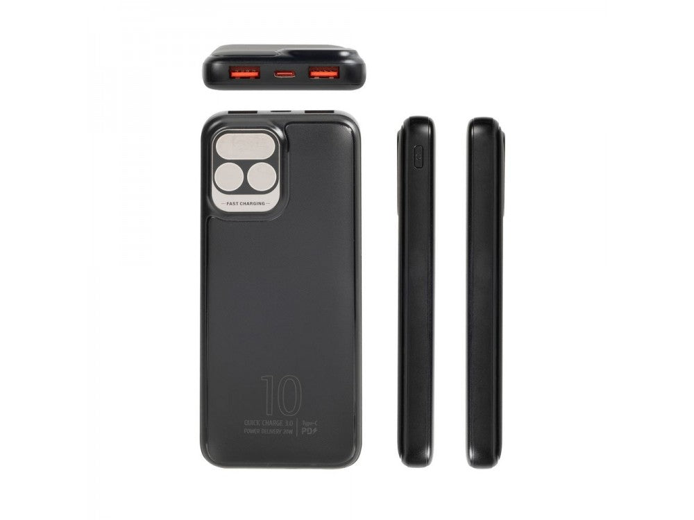 Rivacase VA2511 10000mAh Power Bank 20W USB-C PD QC3.0 with LCD Screen – Black – view 7