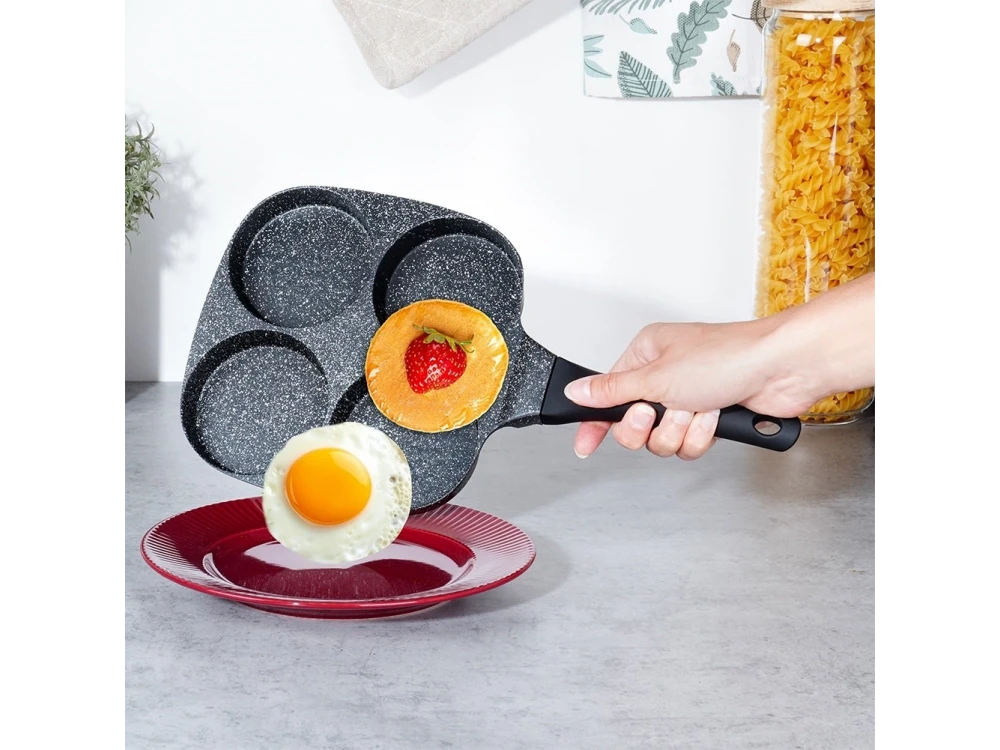 Vilde Premium Four-Cup Egg Pan 19cm Aluminium with Granite Non-Stick Coating – view 7
