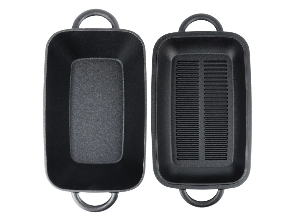 Vilde Cast Iron Roasting Tin 2-in-1 – 3.5L Pot + 1.5L Grill Lid, Black – view 8