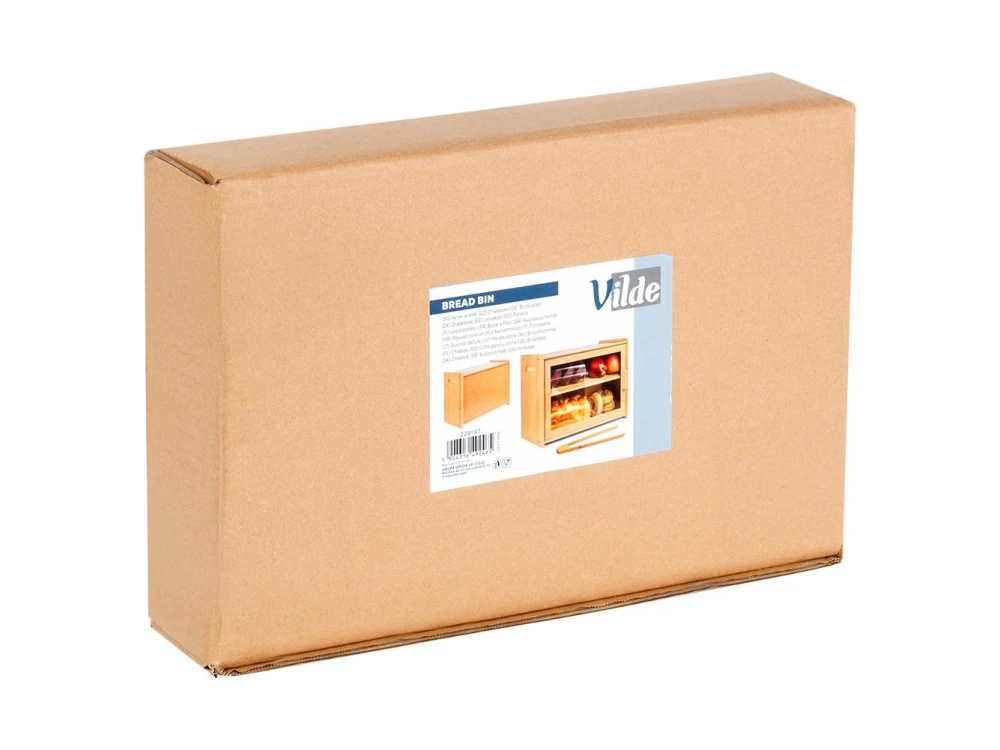 Vilde Bamboo Bread Bin 2-Tier 40×20×31cm with Clear Window and Bamboo Tongs – view 8