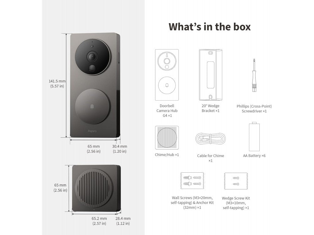 Aqara G4 Smart Video Doorbell 1080p – Face Recognition, HomeKit Secure Video, Black – view 8