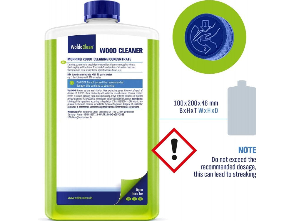 WoldoClean Wood Cleaner 750ml Concentrated Floor Detergent for Wood & Robot Mops – Lemongrass – view 8