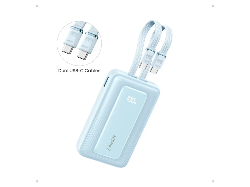 Anker Zolo Power Bank 10000mAh 35W – 2 Built-in USB-C Cables + USB-C + USB-A, Black – view 9