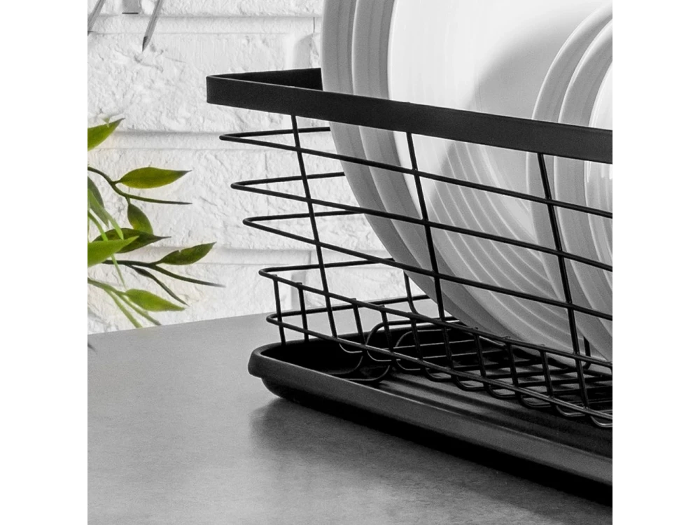 Vilde Dish Drying Rack Metal 36×30×14.5cm – Industrial Black – view 10