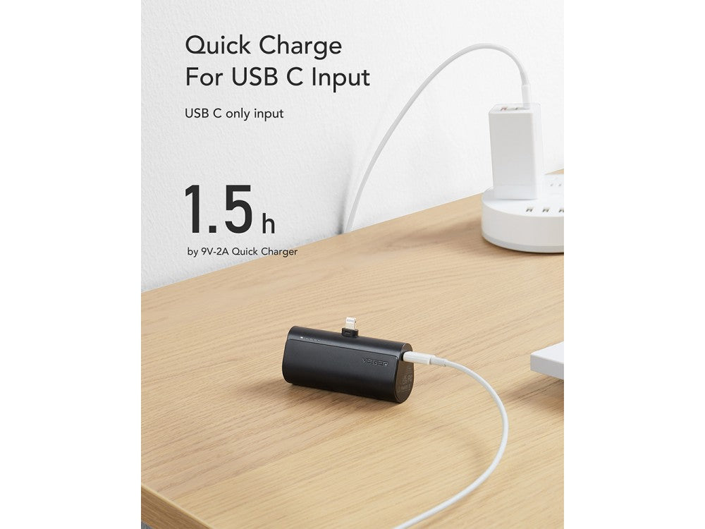 Veger V0556P Lightning Mini Power Bank 5000mAh 22.5W PD – Black – view 10