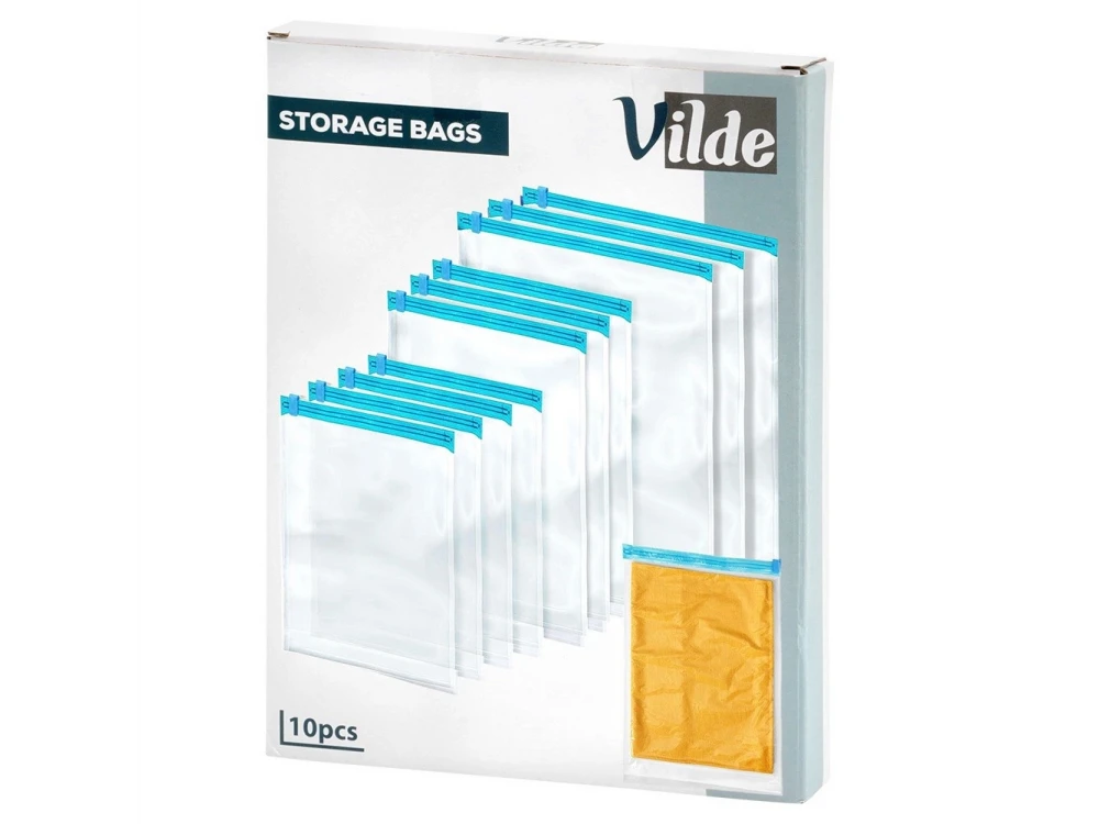 Vilde Vacuum Storage Bags Set of 10 – 3 Sizes for Clothes & Bedding, Transparent – view 11
