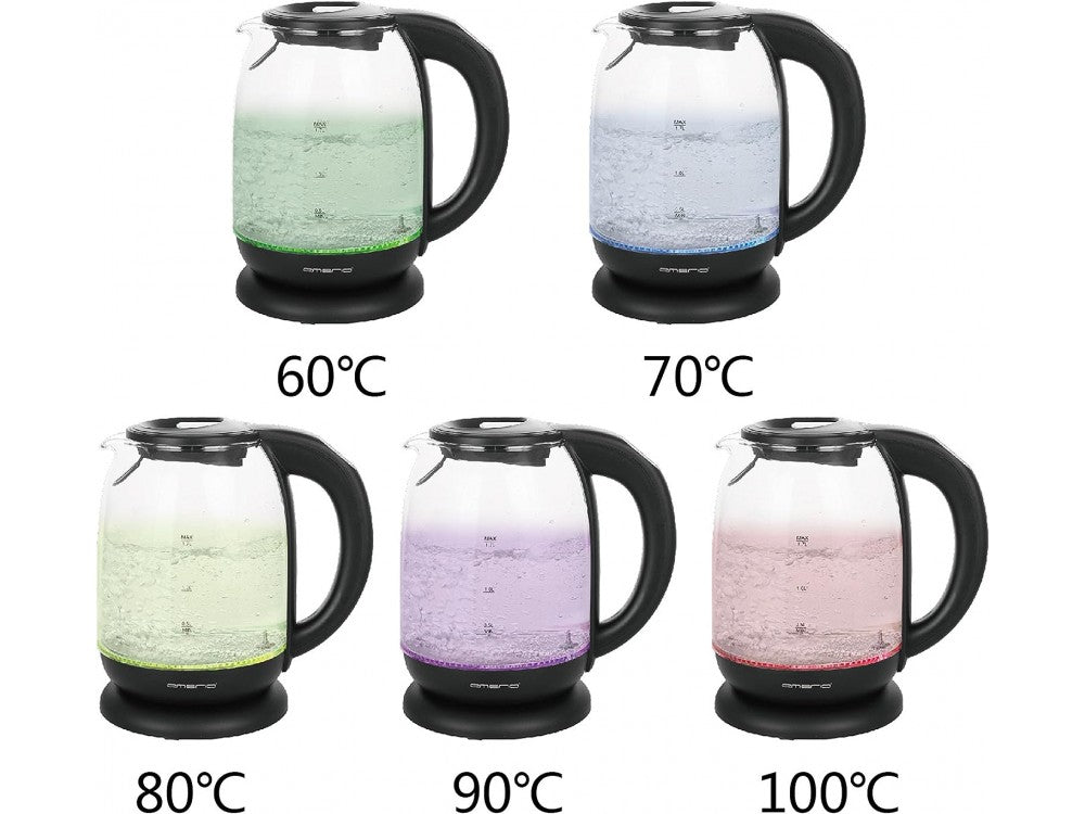 Emerio Glass Kettle 1.7L 2200W – LED, Temperature Selector 60-100°C, BPA-free – view 11