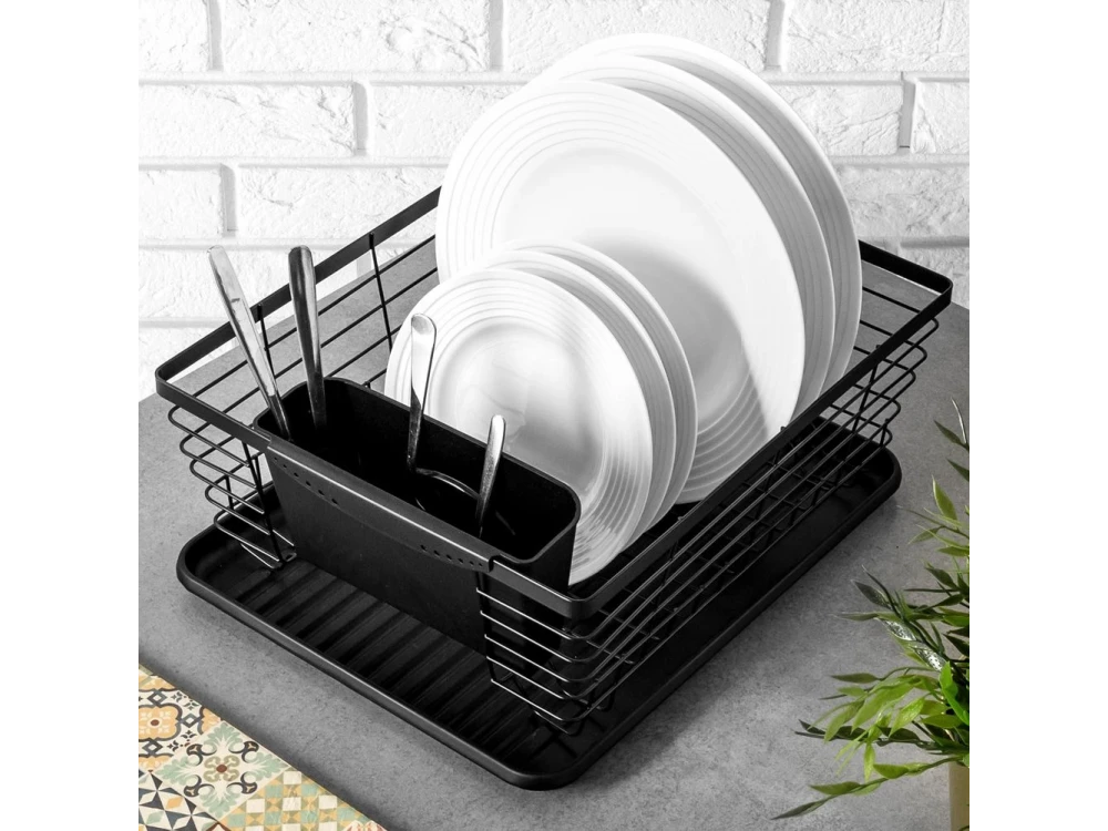 Vilde Dish Drying Rack Metal 36×30×14.5cm – Industrial Black – view 11