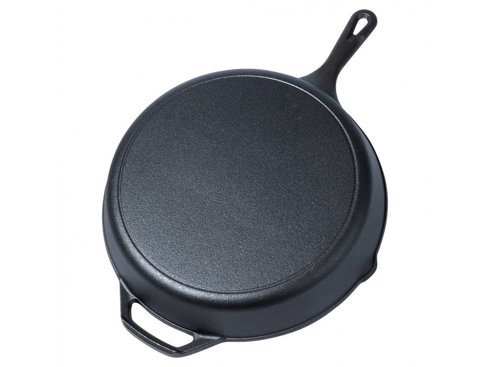 Vilde Premium Cast Iron Skillet 30 cm – Dual-Pour Spouts, Silicone Handle Grip – view 13