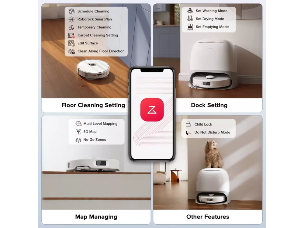 Roborock Q Revo Curv 5A1 Robot Vacuum & Mop 17000Pa with Auto Mop Lifting – White – view 14
