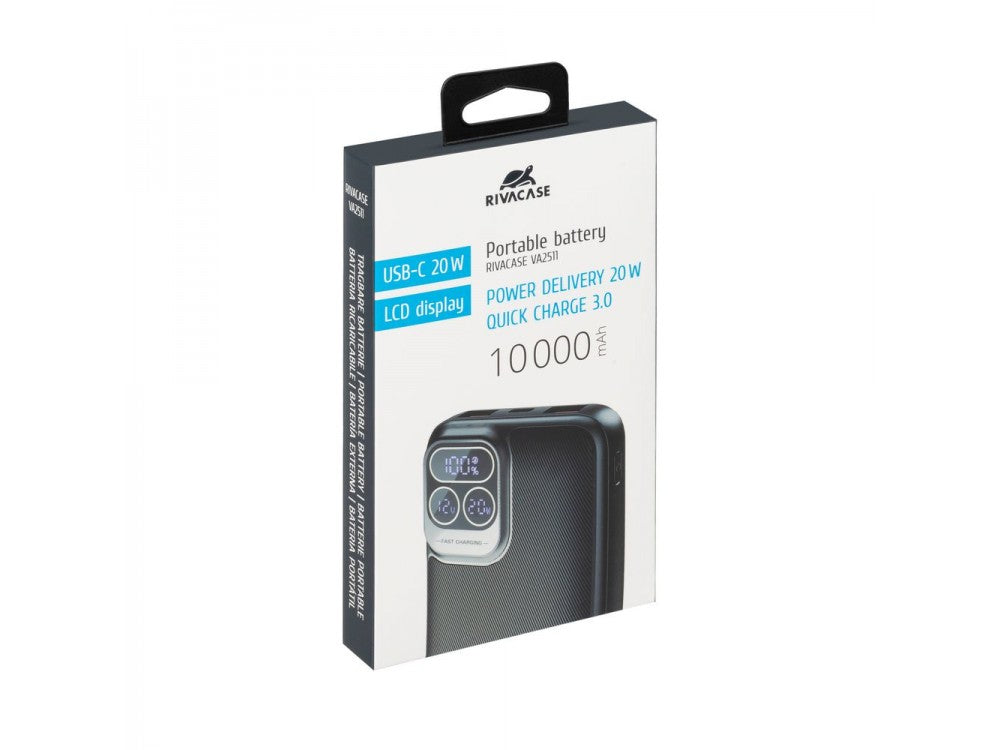 Rivacase VA2511 10000mAh Power Bank 20W USB-C PD QC3.0 with LCD Screen – Black – view 16
