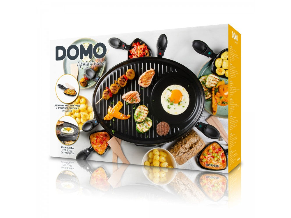 DOMO Raclette Grill DO9038G – 1200W, 8 Enamelled Pans & Wooden Spatulas, PFAS-Free – view 22