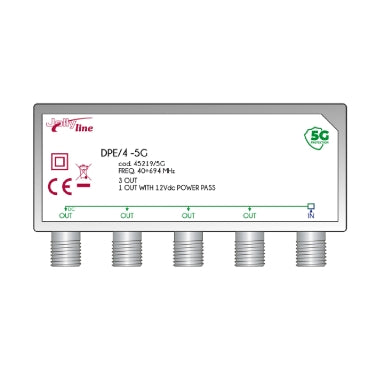 Jolly Line 45219 Mast Splitter 5G 4-Out – 40-694 MHz, DC Pass & F-Type, 20 dB Isolation – view 2
