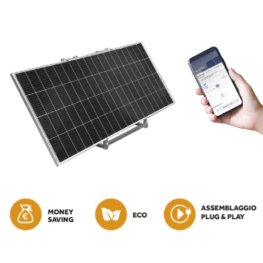 KIT SMART 3 Balcony Photovoltaic Wi-Fi Kit 300 W – 375 Wp Mono Panel & CEI-021 Inverter – view 2