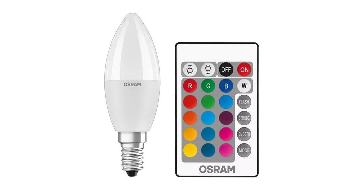 LEDVANCE SCLB40 REM RGB LED Candle Lamp 4.9 W E14 2700 K – IR Remote & 4 Effects – view 2
