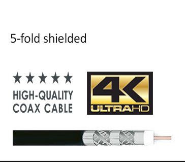 Galaxy 1751-5-B RG6 Coaxial Cable 500 m Black – 5-Fold Shielded >135 dB, CCS Core & 75 Ω – view 2