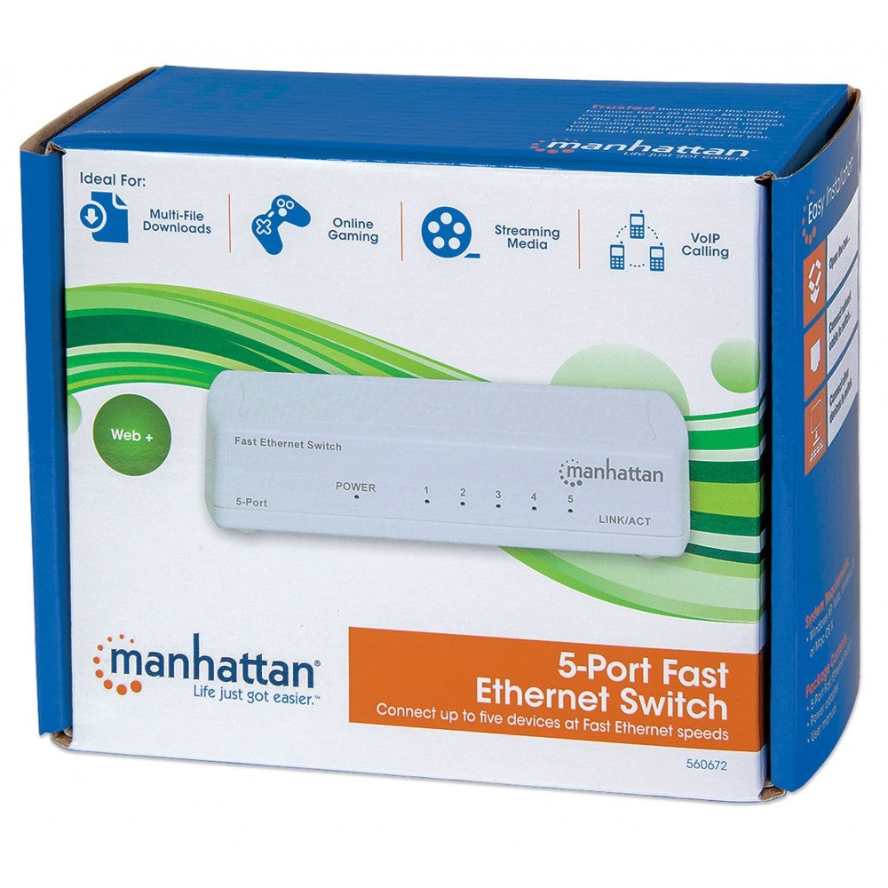Manhattan I-SWHUB-050S 5-Port Fast Ethernet Switch – 10/100 Mbps, Plug-and-Play & Fanless – view 2