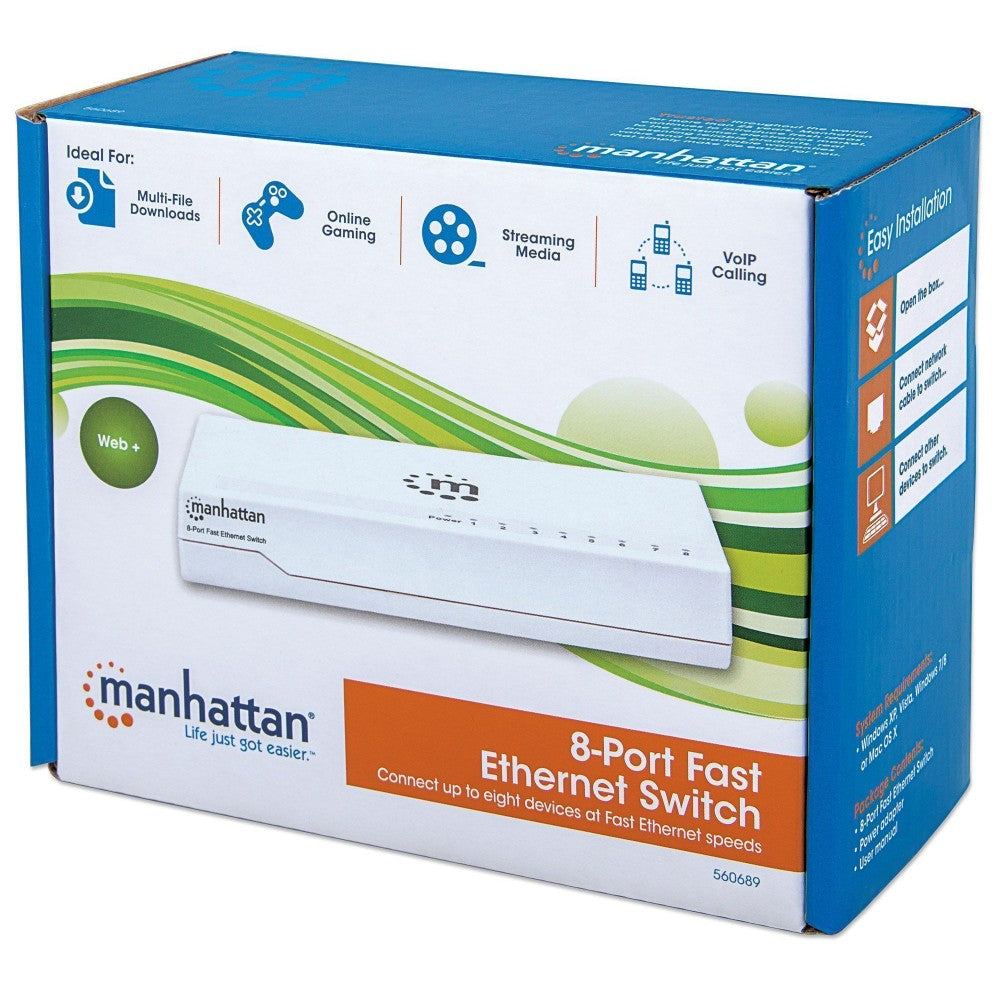Manhattan I-SWHUB-080S 8-Port Fast Ethernet Switch – 10/100 Mbps, Auto MDI/MDX & Fanless – view 2