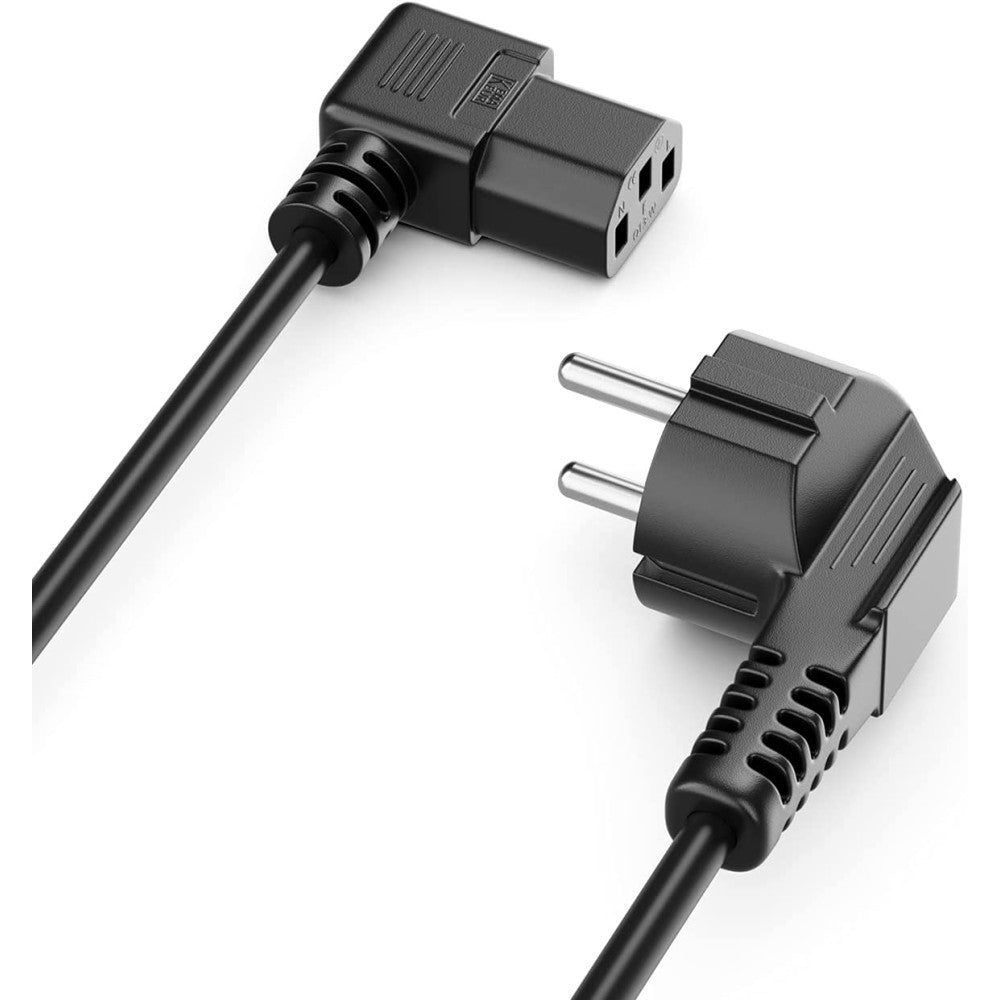 Manhattan ICOC 01-NC-D/ANG Angled Power Cable 2 m – IEC C13 to Schuko & 90° Plugs – view 3