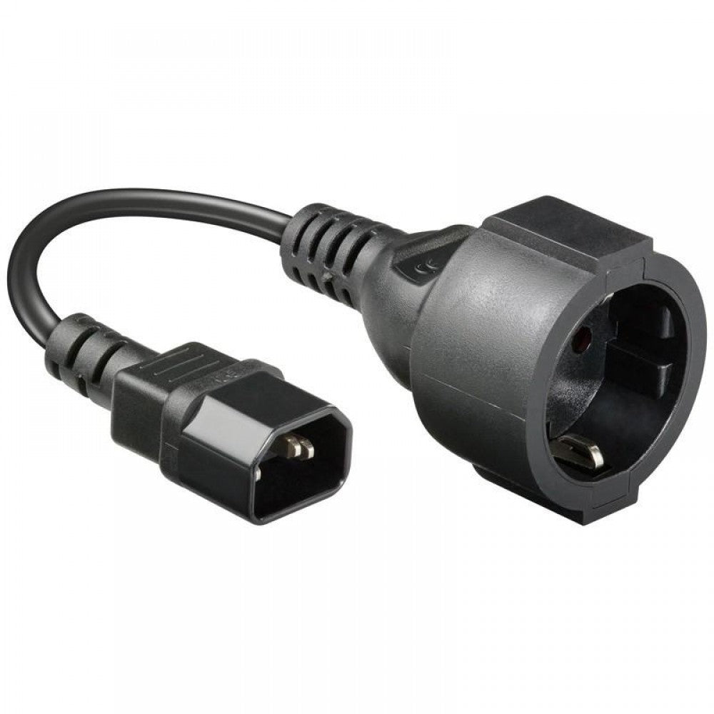Manhattan ICOC 067-NC Power Cable C14 Male to Schuko Female – 23 cm, 250V/10-16A & H05VV-F – view 2