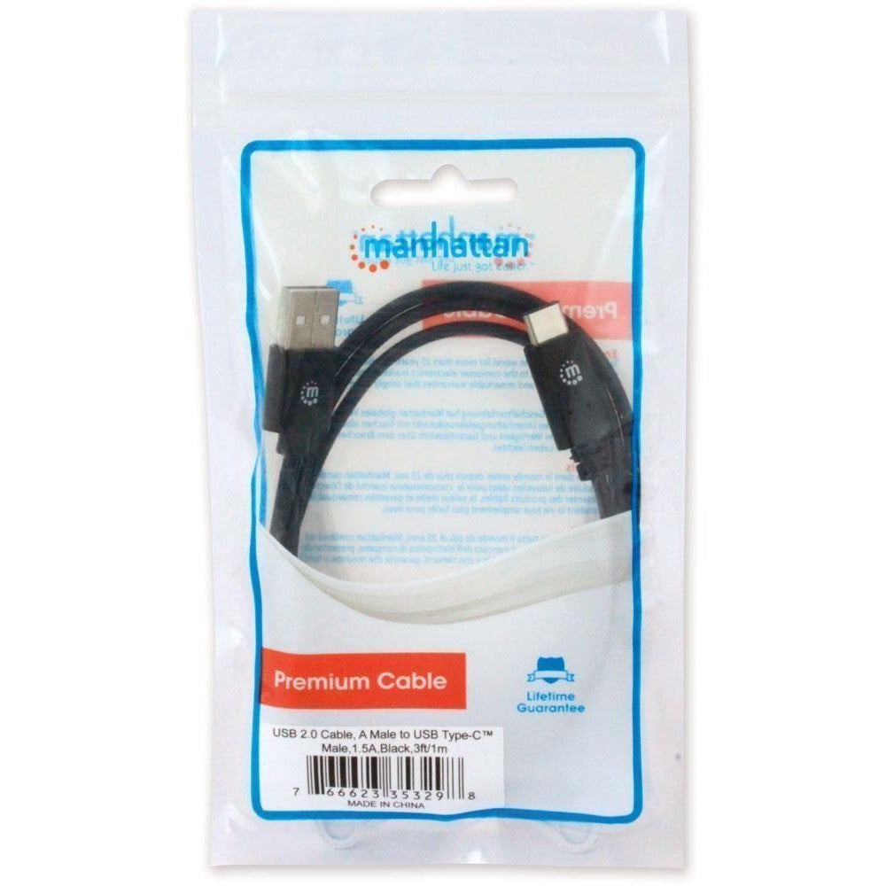 Manhattan ICOC MUSB20-CMAM10 USB-A to USB-C Cable 1 m – USB 2.0, 480 Mbps & Shielded – view 2