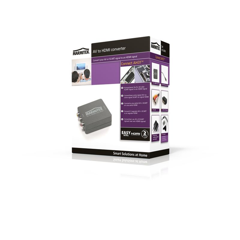 Marmitek Connect AH31 RCA/SCART to HDMI – 720p/1080p, PAL/NTSC & USB Powered – view 2