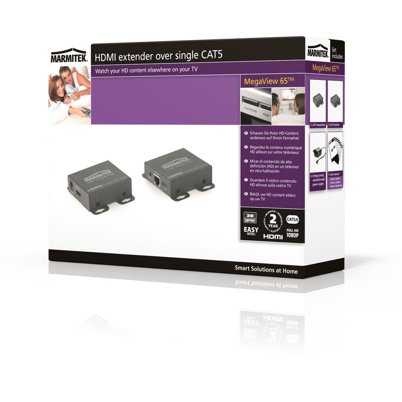 Marmitek MegaView 65 HDMI Extender CAT5e/6 – 40 m at 1080p, 3D & DVI Compatible – view 2